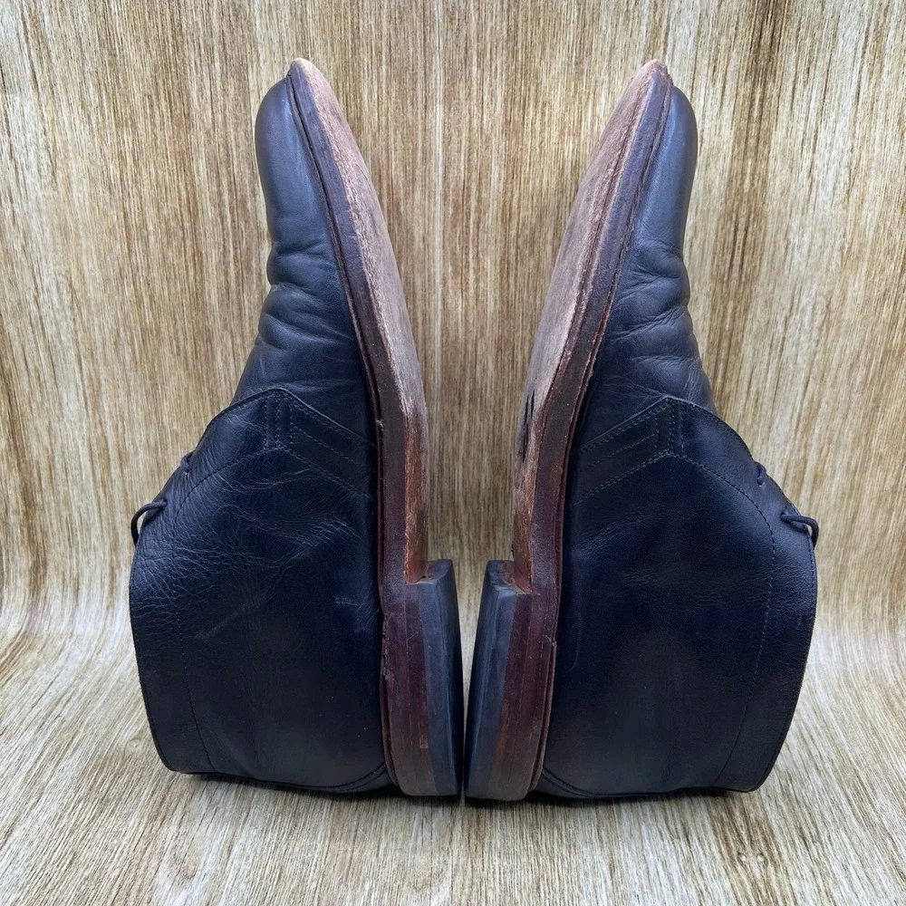 N.D.C Made By Hand‎ Chukka Boots Men's Size 9.5 EU 42.5 Black Leather Shoes